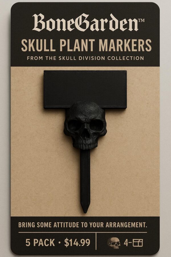 Skull Division: BoneGarden™ Skull Plant Markers – 5 Pack